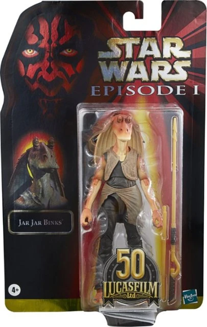 Hasbro Star Wars The Black Series Lucasfilm 50th Anniversary Episode I Jar Jar Binks 6 Inch Action Figure - Image 2